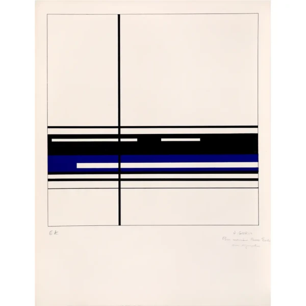 gorin-jean-sans-titre-2 - estampe - lithographie - abstrait - géométrique - bleu - minimalisme