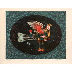 jacquot-pierre-ganymede - oiseau - spirituel - méditation - assemblage - coloré