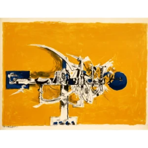 sutherland-graham-1955-thorn-cross - abstrait - spirituel - mystique - fond jaune - aplat - croix - Jésus