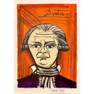 buffet-bernard-1977-la-revolution-francaise-danton-lithographie-juillet-art-moderne-expressionisme-figuratif-originale-couleurs-signee-annotee