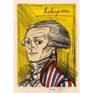 buffet-bernard-1977-la-revolution-francaise-robespierre-lithographie-14-juillet-art-moderne-expressionisme-figuratif-originale-couleurs-signee-annotee