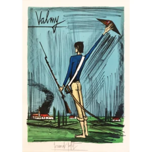 buffet-bernard-1977-la-revolution-francaise-valmy-lithographie-14-juillet-art-moderne-expressionisme-figuratif-originale-couleurs-signee-annotee